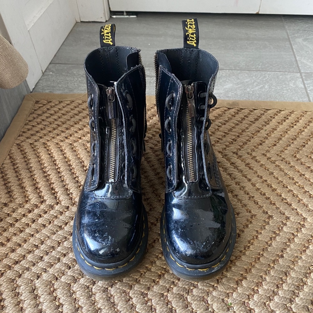 Dr Martens 1460 Pascal Boot Zip Front Patent Lamper Noir